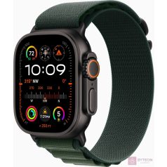   Apple Watch Ultra 2 (Titán, Fekete, Alpesi pánt - sötétzöld L)