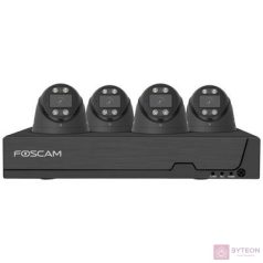   Foscam FN9108E-T4-2T Überwachungsset mit 4 Überwachungskameras schwarz
