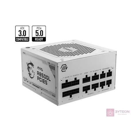 MSI MAG A850GL White 850 Watt ATX3.0 80+ Gold Netzteil PCIe 5.0 120mm Lüfter