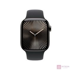   Apple Watch S10 LTE 42mm (Titán, Palaszürke, Gumi sportszíj - fekete S/M)