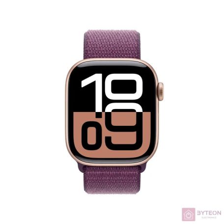 Apple Watch S10 LTE 46mm (Alu, Rozéarany, Textil sportszíj - szilva)