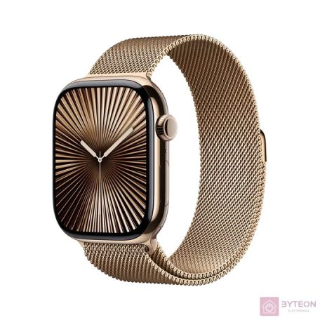 Apple Watch S10 LTE 46mm (Titán, Arany, Milánói szíj - arany M/L)