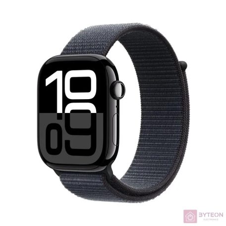 Apple Watch S10 GPS 46mm (Alu, Kozmoszfekete, Textil sportszíj – tinta)