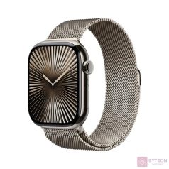  Apple Watch S10 LTE 46mm (Titán, Natúr, Milánói szíj - natúr M/L)