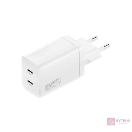 4smarts Ladegerät PDPlug Dual 45W GaN 2xC, weiß