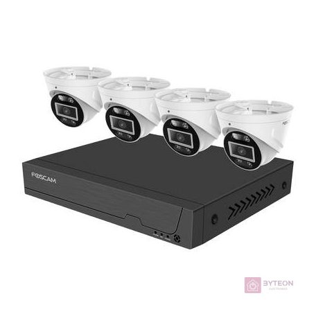 Foscam FN9108E-T4-2T Überwachungsset mit 4 Überwachungskameras weiß