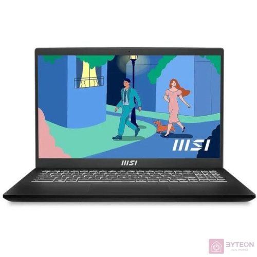 MSI Modern 15 B13M-1030 15,6"FHD/Intel Core i3-1315U/8GB/512GB/Int.VGA/fekete laptop