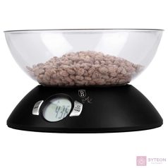  Berlinger Haus BH/9618 5 kg kapacitású matt fekete tálas konyhai mérleg