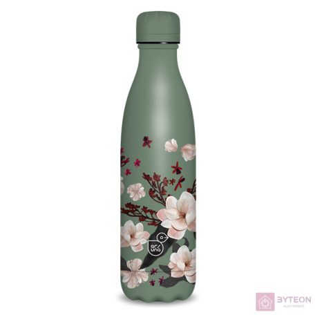 Ars Una 500 ml-es Flowery Pink 24 (5375) duplafalú fémkulacs