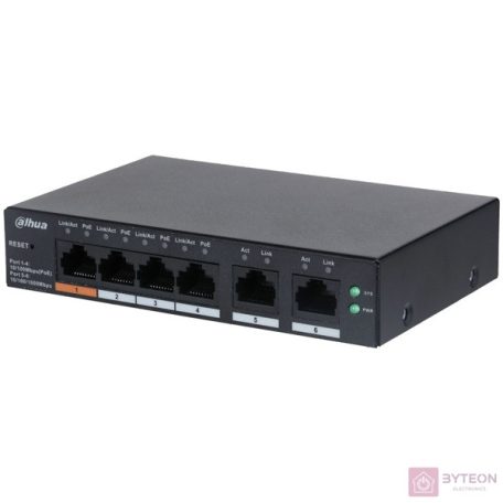 Dahua CS4006-4ET-60 4x10/100 Mbps PoE + 2x10/100 Mbps uplink/60W/Cloud Managed PoE Switch