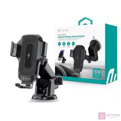   Devia ST106574 15W QI műszerfalra/szélvédőre helyezhető fekete vezeték nélküli autóstöltő/tartó