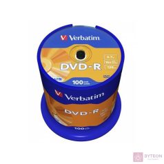   VERBATIM 43549 DVD-R 4,7GB/16x/matt ezüst írható felület/egyszer írható DVD 100db/csomag