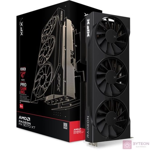 XFX Swift Radeon RX 9070XT Triple Fan Gaming Edition AMD 16GB GDDR6 256bit PCIe videókártya