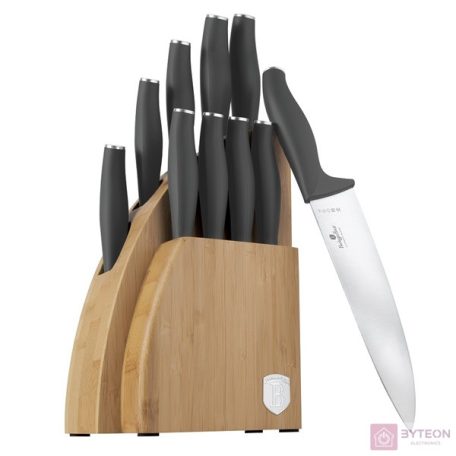 Berlinger Haus BH/2758 matt antracit 10 részes késkészlet bambusz állvánnyal