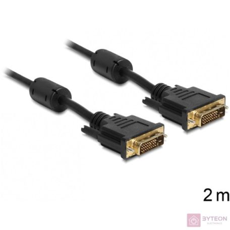 Delock DVI 24+1 apa > DVI 24+1 apa 2m - Fekete