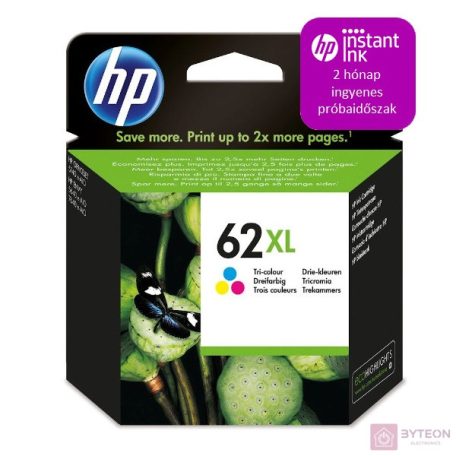 HP 62XL (C2P06AE) - Színes, nagy kapacitású