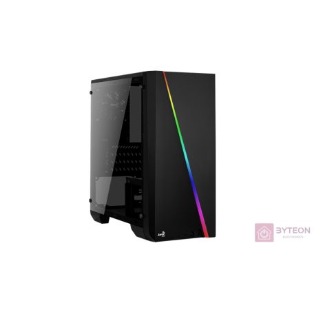 AeroCool Cylon mini RGB (Plexi Ablak) - Fekete