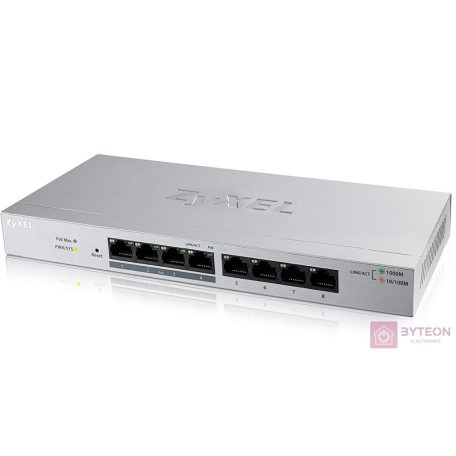 ZyXEL GS1200-8HPv2 8port GbE LAN PoE (60W) web menedzselhető asztali switch