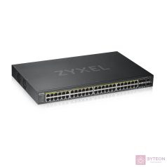   ZyXEL GS1920-48HPv2 48port GbE LAN PoE (375W) 4port Gbe combo RJ45/SFP L2 menedzselhető switch