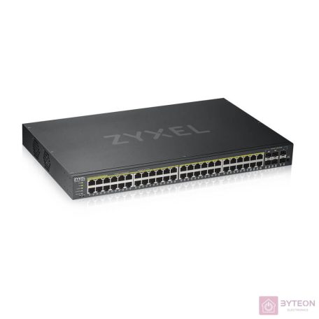 ZyXEL GS1920-48HPv2 48port GbE LAN PoE (375W) 4port Gbe combo RJ45/SFP L2 menedzselhető switch