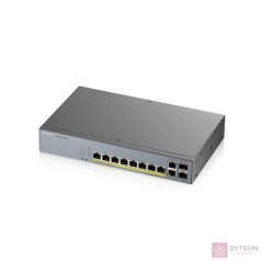   ZyXEL GS1350-12HP 8x GbE LAN PoE (130W) 2x GbE SFP smart menedzselhető CCTV PoE switch