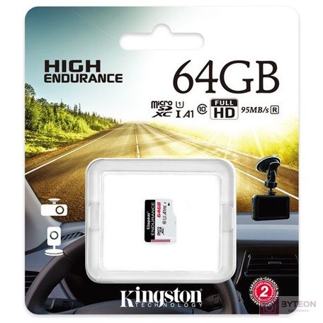 Kingston 64GB SD micro Endurance (SDXC Class 10) (SDCE/64GB) memória kártya