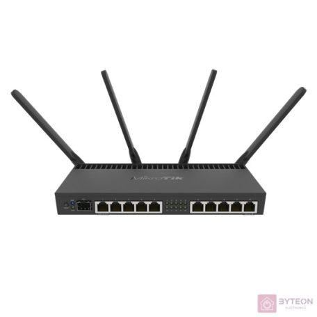 MikroTik RB4011IGS+5HACQ2HND-IN 10port GbE LAN, 1xSFP+ port, 2,4GHz & 5GHz 802.11ac wireless külső antennával