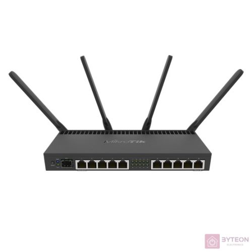 MikroTik RB4011IGS+5HACQ2HND-IN 10port GbE LAN, 1xSFP+ port, 2,4GHz & 5GHz 802.11ac wireless külső antennával