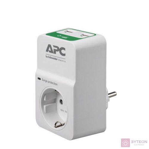 APC PM1WU2-GR SURGE PROTECTOR túlfeszültségvédő 2 USB csatlakozóval