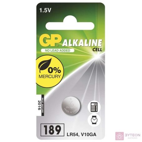 GP LR54 (189f) alkáli gombelem 1db/bliszter
