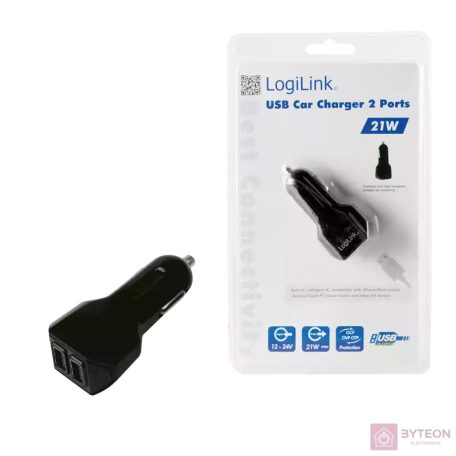 Logilink PA0102 21W-s 4,2Ah autós 2 portos USB töltő