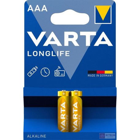 VARTA Longlife AAA (LR03) alkáli mikro ceruza elem 2db/bliszter