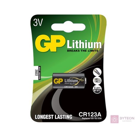 GP CR123 lithium fotó elem 1db/bliszter