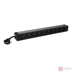 Legrand 9-es 19"/1U 3m földelt elosztósor
