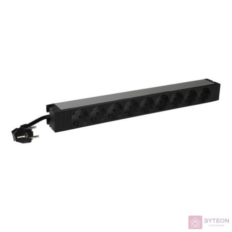 Legrand 9-es 19"/1U 3m földelt elosztósor