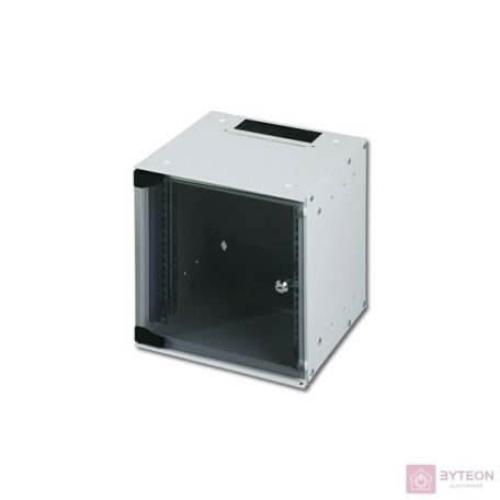 DIGITUS Wall Mount Cabinet 10'' 6U 330x312x300mm, glass door, grey, mounted