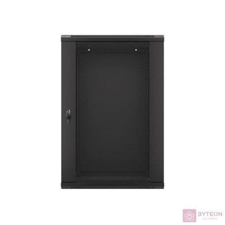 Lanberg 19'' fali rack szekrény 18U 600x450mm fekete (üvegajtó)