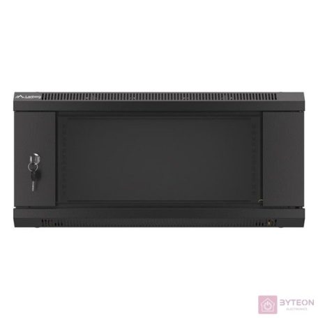 Lanberg 19'' fali rack szekrény 4U 600x450mm fekete (üvegajtó)