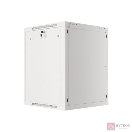 Lanberg 19'' fali rack szekrény 15U 600x600mm szürke (üvegajtó)