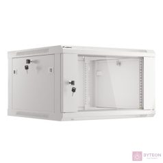   Lanberg 19'' fali rack szekrény 6U 600x600mm szürke (üvegajtó)