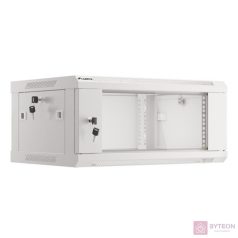   Lanberg 19'' fali rack szekrény 4U 600x450mm szürke (üvegajtó)