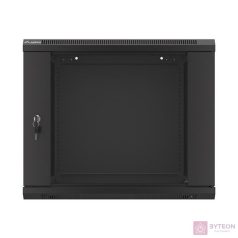   Lanberg 19'' fali rack szekrény 9U 600x600mm fekete (üvegajtó)