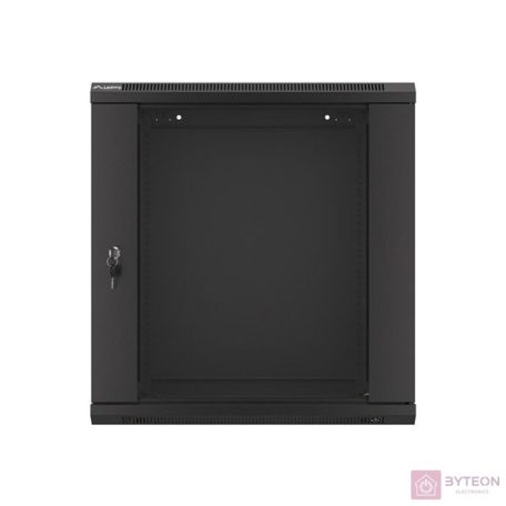 Lanberg 19'' fali rack szekrény 12U 600x450mm fekete (üvegajtó)