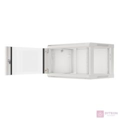   Lanberg 19'' fali rack szekrény 6U 600x450mm szürke (üvegajtó)