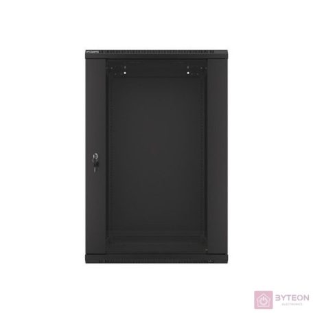 Lanberg 19'' fali rack szekrény 18U 600x600mm fekete (üvegajtó)