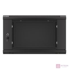   Lanberg 19'' fali rack szekrény 6U 600x600mm fekete (üvegajtó)
