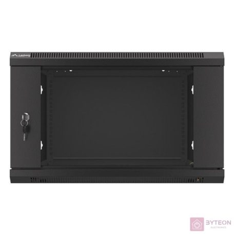 Lanberg 19'' fali rack szekrény 6U 600x600mm fekete (üvegajtó)