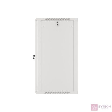 Lanberg 19'' fali rack szekrény 22U 600x600mm szürke (üvegajtó)
