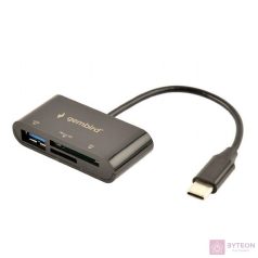   Gembird compact USB Type-C SDXC combo card reader, OTG, black