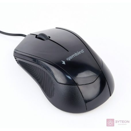 Gembird optical mouse MUS-3B-02, 1000 DPI, USB, Black, 1.35m cable length